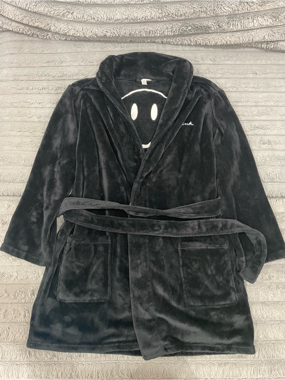 Cozy Women's Black Fleece Sleepwear Robe